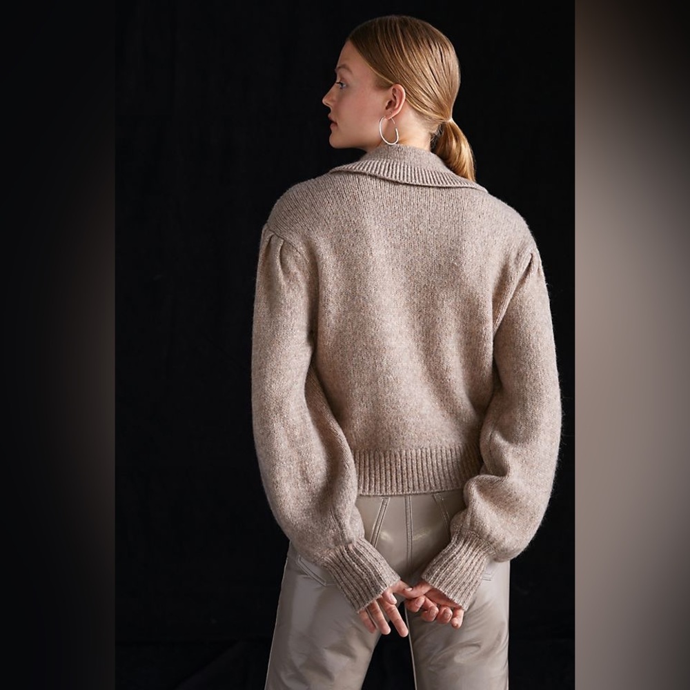 NWT Anthropologie ASTR The Label Collared Puff-Sleeved Sweater - Picture 2 of 9